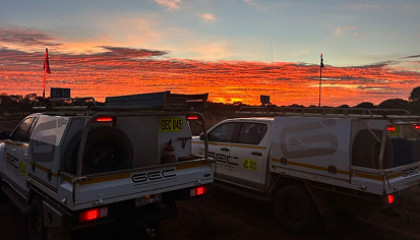 Knocking off in the West Australian outback